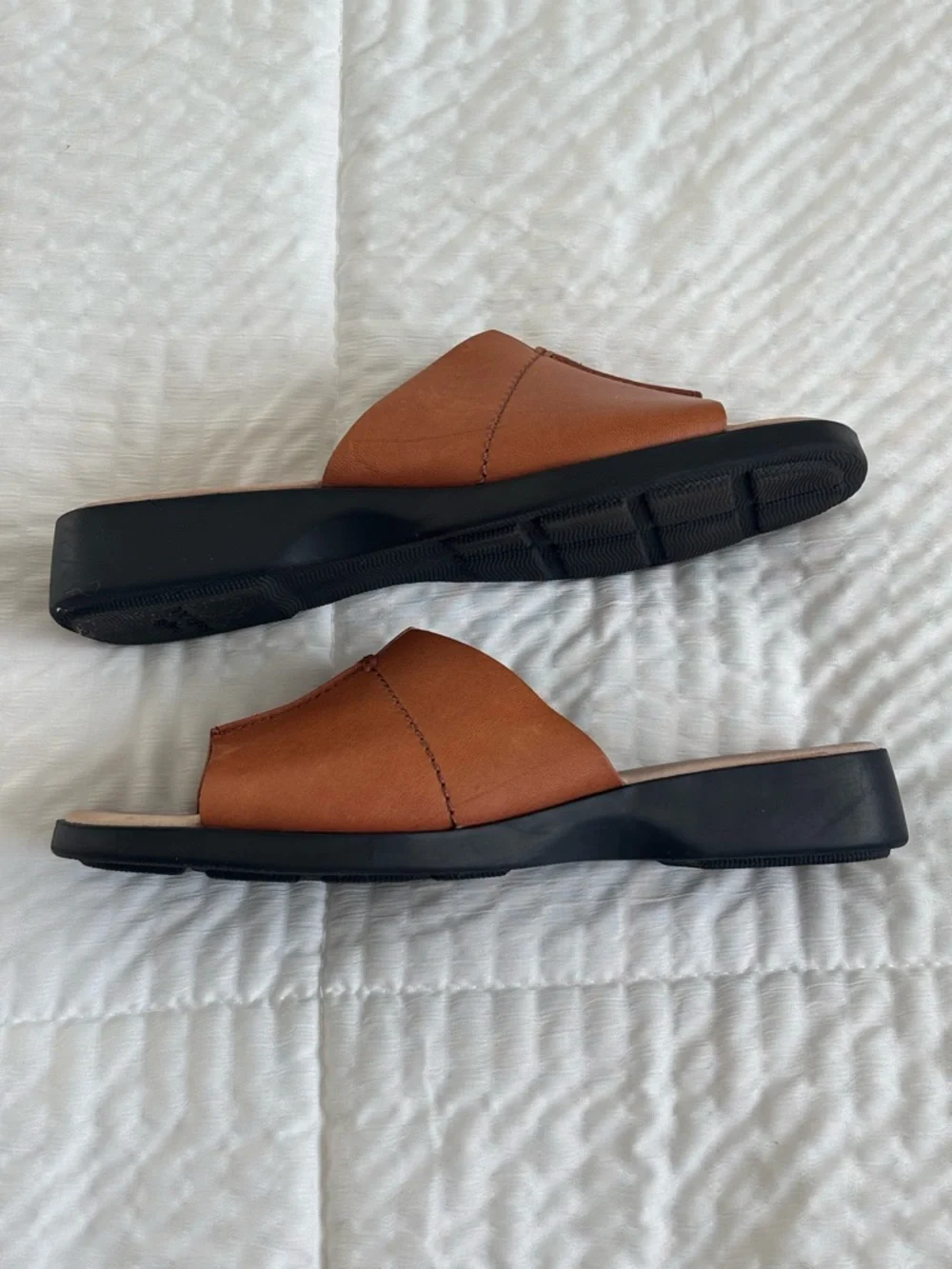 Dockers Womens Leather Slide Sandals Brown Size 6.5 Comfort Casual Summer - Picture 5 of 7